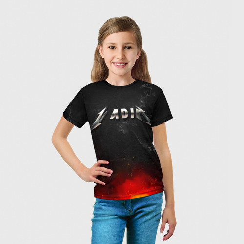 Детская футболка 3D Вадим в стиле Металлика - огонь и искры, цвет 3D печать - фото 5