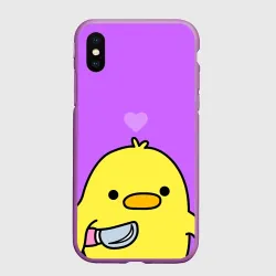 Чехол для iPhone XS Max матовый Опасный утенок