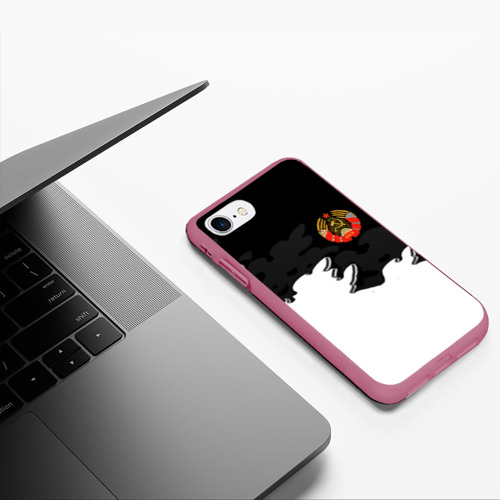 Чехол для iPhone 7/8 матовый с принтом СССР чернобелый стиль, фото #5