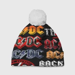 Шапка 3D c помпоном AC DC band rock steel