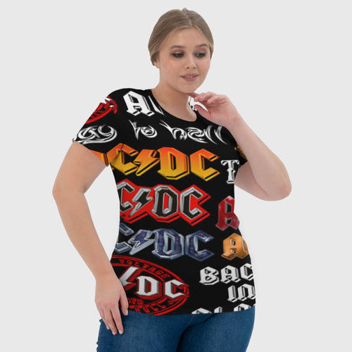 Женская футболка 3D AC DC band rock steel, цвет 3D печать - фото 6