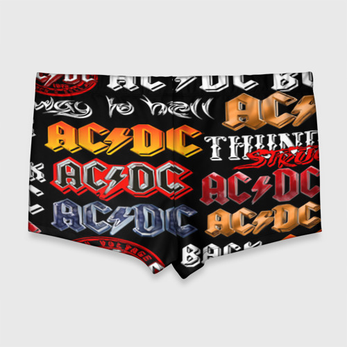 Мужские купальные плавки 3D AC DC band rock steel, цвет 3D печать - фото 2