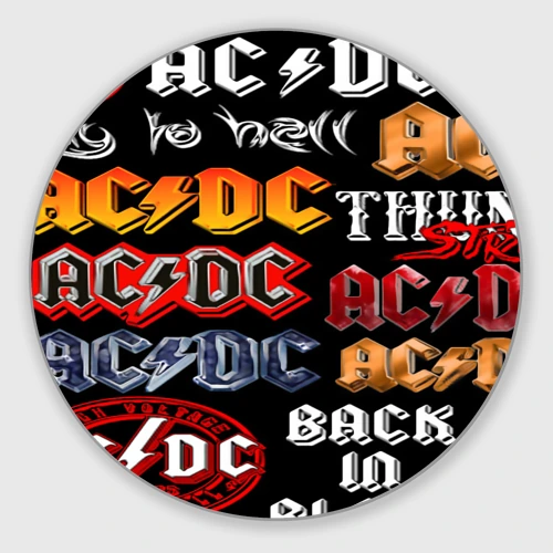 Круглый коврик для мышки AC DC band rock steel