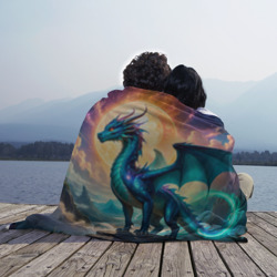 Плед 3D Величественный синий дракон - фото 2
