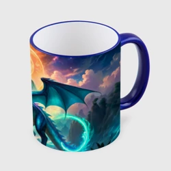 Кружка с полной запечаткой Величественный синий дракон