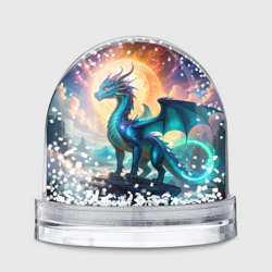 Игрушка Снежный шар Величественный синий дракон
