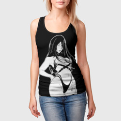 Женская майка 3D Унохана на черном фоне - фото 2