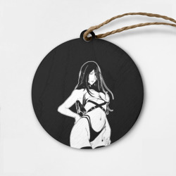 Деревянная игрушка круг Унохана на черном фоне