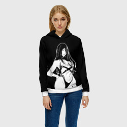 Женская толстовка 3D Унохана на черном фоне - фото 2