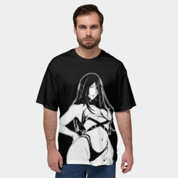 Мужская футболка oversize 3D Унохана на черном фоне - фото 2