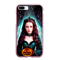 Чехол для iPhone 7Plus/8 Plus матовый Девушка ведьма королева с тыквой