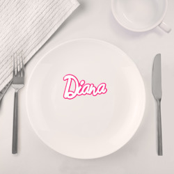 Набор: тарелка + кружка Диана в стиле барби - объемный шрифт  - фото 2