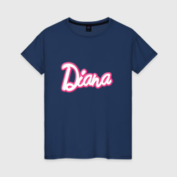 Женская футболка хлопок Диана в стиле барби - объемный шрифт 