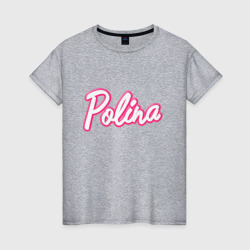 Женская футболка хлопок Полина в стиле Барби - объемный шрифт
