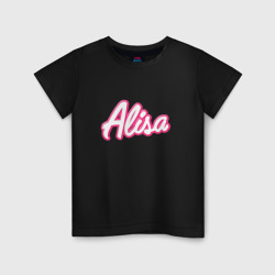Детская футболка хлопок Алиса в стиле барби - объемный шрифт