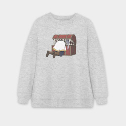 Женский свитшот oversize без начеса хлопок Фрирен застряла в сундуке мимике