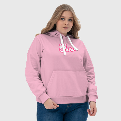 Женская толстовка хлопок Елена в стиле Барби - обьемный шрифт, цвет светло-розовый - фото 6