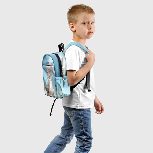 Детский рюкзак 3D с принтом Фрирен и небо - эльфийка, вид сзади #1
