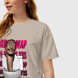 Женская футболка хлопок Oversize Skibidi toilet meme - фото 2