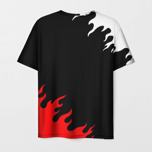 Мужская футболка 3D с принтом Death note огонь аниме, вид сзади #1