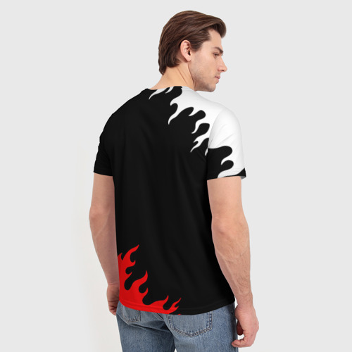 Мужская футболка 3D с принтом Death note огонь аниме, вид сзади #2
