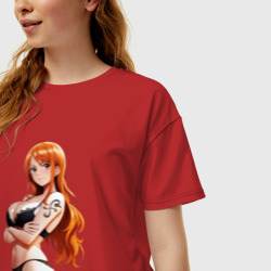 Женская футболка хлопок Oversize Нами в белье - One Piece  - фото 2