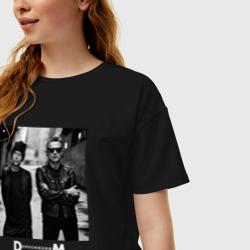 Женская футболка хлопок Oversize Depeche Mode - Dave Gahan and Martin Gore bw - фото 2