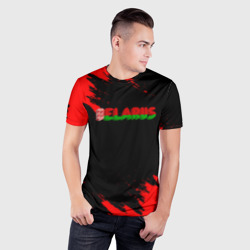 Мужская футболка 3D Slim Belarus краски - фото 2