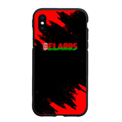 Чехол для iPhone XS Max матовый Belarus краски