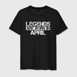 Мужская футболка хлопок Legends are born in April inscription