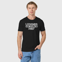 Мужская футболка хлопок Legends are born in May inscription - фото 2