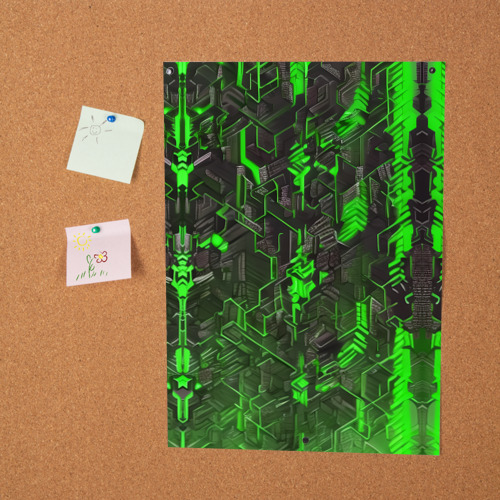 Постер Зелёная адская киберпанк броня - фото 2