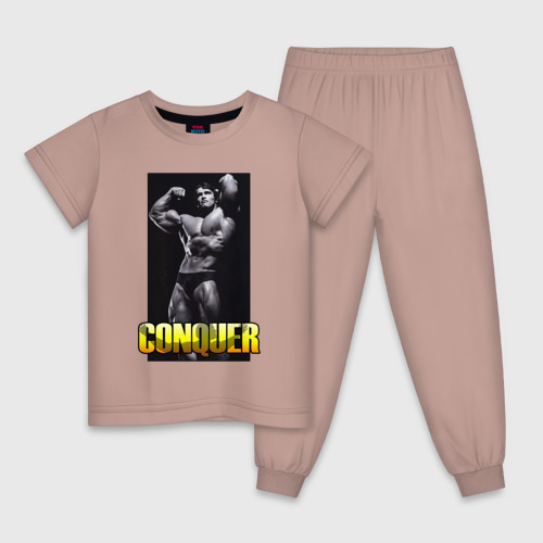 Детская пижама хлопок с принтом Schwarzenegger - olimpia, вид спереди #2