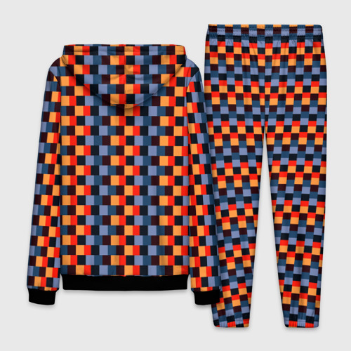 Мужской костюм 3D Сине-оранжевые квадратики-пиксели, цвет черный - фото 2