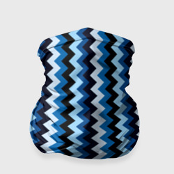 Бандана-труба 3D Ломаные полосы синий