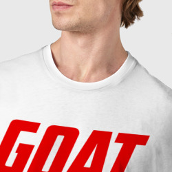 Футболка с принтом Goat 23 для мужчины, вид на модели спереди №4. Цвет основы: белый