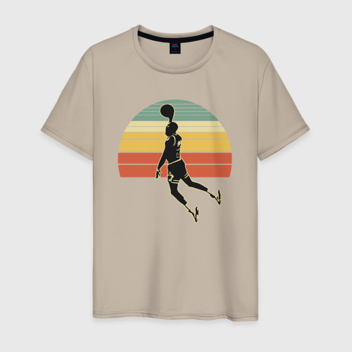 Мужская футболка хлопок Jordan dunk, цвет миндальный