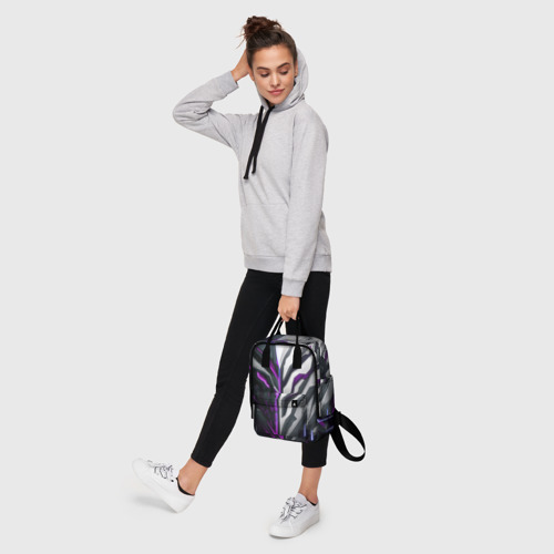 Женский рюкзак 3D с принтом Броня адская и райская фиолетовая, фото #4
