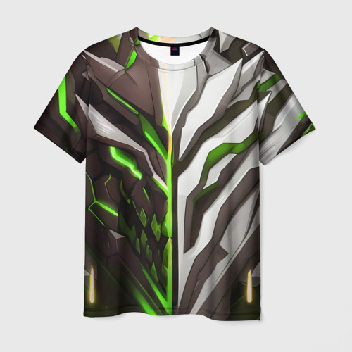Мужская футболка 3D Броня адская и райская зелёная, цвет 3D печать