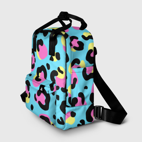 Женский рюкзак 3D с принтом Яркий леопардовый узор, фото на моделе #1