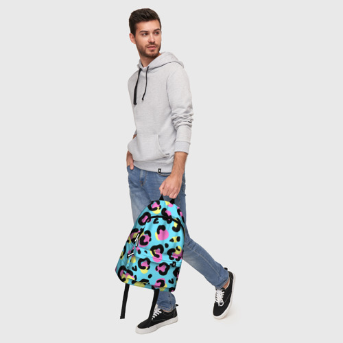 Рюкзак 3D с принтом Яркий леопардовый узор, фото #5