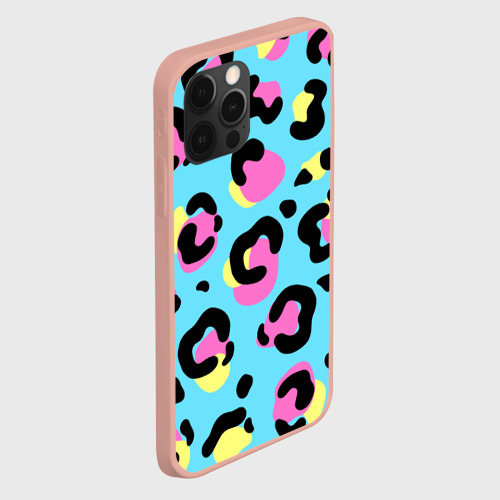Чехол для iPhone 12 Pro Max с принтом Яркий леопардовый узор, вид сбоку #3