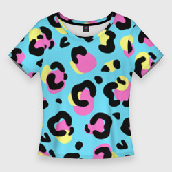Женская футболка 3D Slim Яркий леопардовый узор