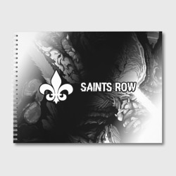 Альбом для рисования Saints Row glitch на темном фоне по-горизонтали