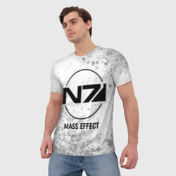 Мужская футболка 3D Mass Effect glitch на светлом фоне - фото 2