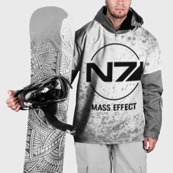 Накидка на куртку 3D Mass Effect glitch на светлом фоне