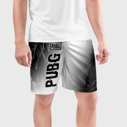 Мужские шорты спортивные PUBG glitch на светлом фоне по-вертикали - фото 2