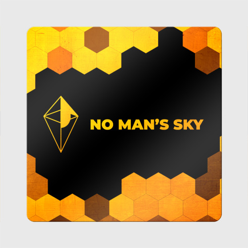 Магнит виниловый Квадрат No Man's Sky - gold gradient по-горизонтали