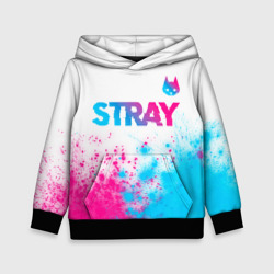 Детская толстовка 3D Stray neon gradient style посередине