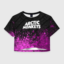 Женская футболка Crop-top 3D Arctic Monkeys rock legends посередине